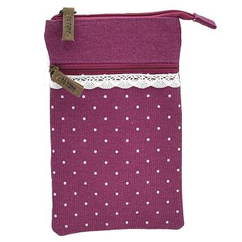 Handtasche Brusttasche Crossbag Handytasche Punkte fuchsia